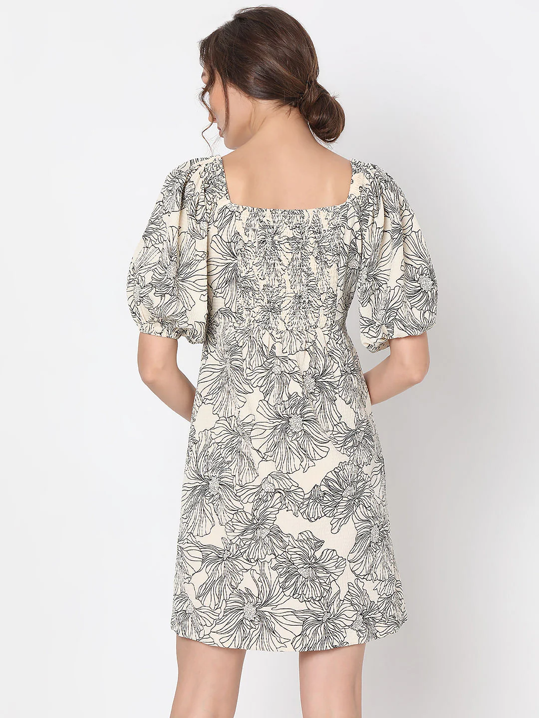 Beige Floral Dress - Image 4