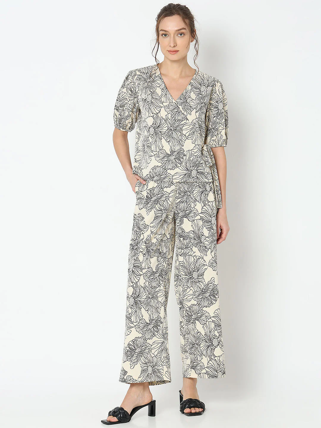 Beige Floral Co-Ord Set Top - Image 5