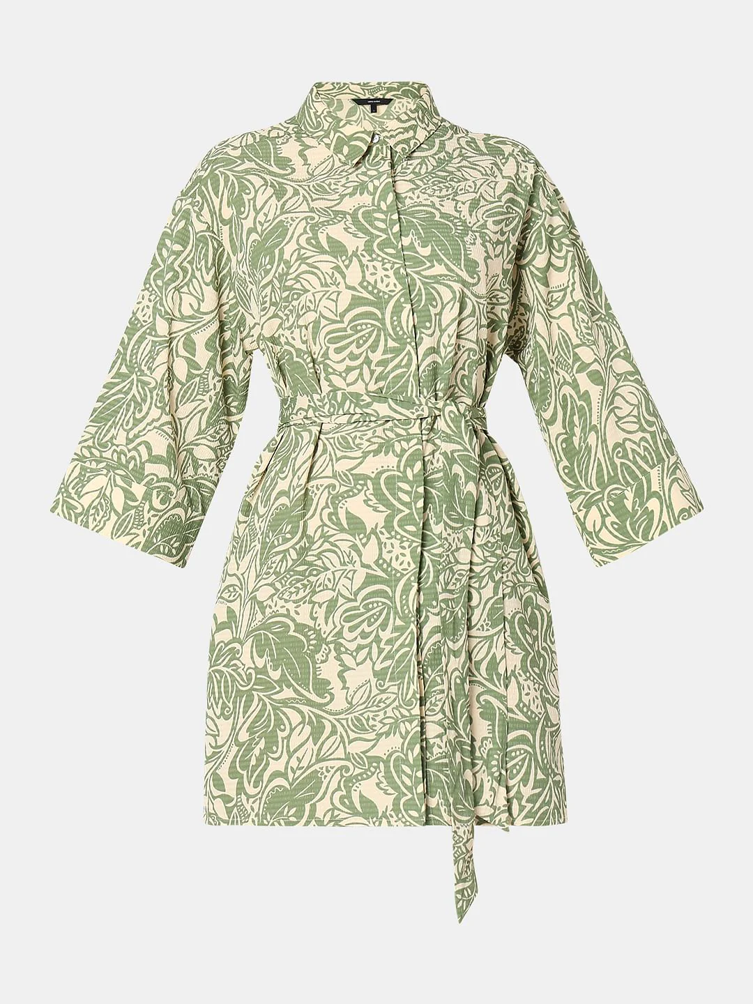 Green Printed Shirt Dress - Image 7