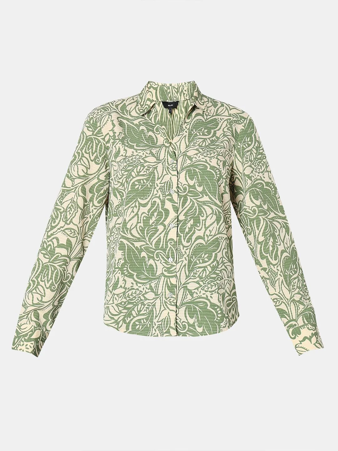 Green & Beige Printed Shirt - Image 7