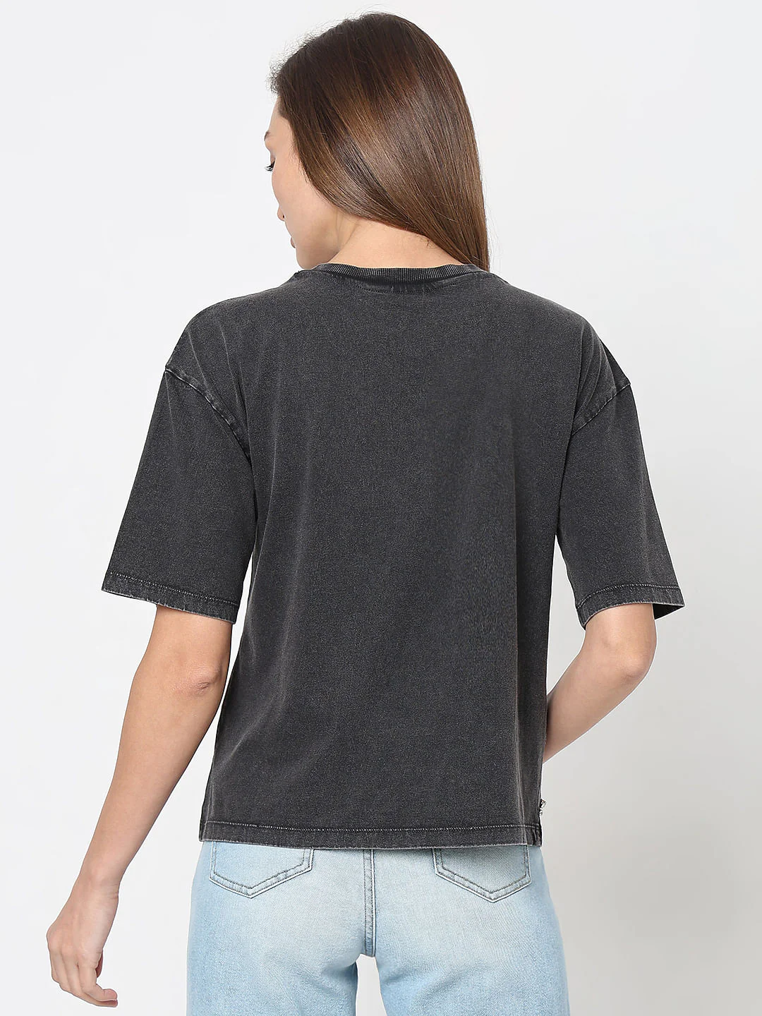 Black Embellished Cotton T-Shirt - Image 4