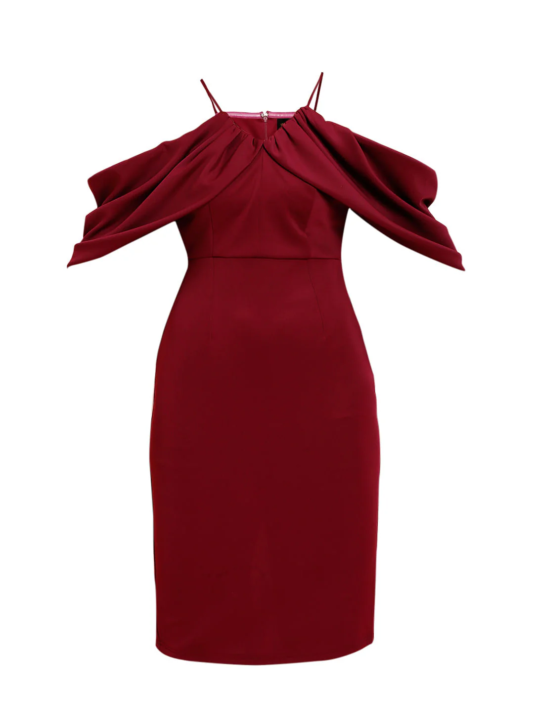 Marquee Red Off-Shoulder Midi Dress - Image 7