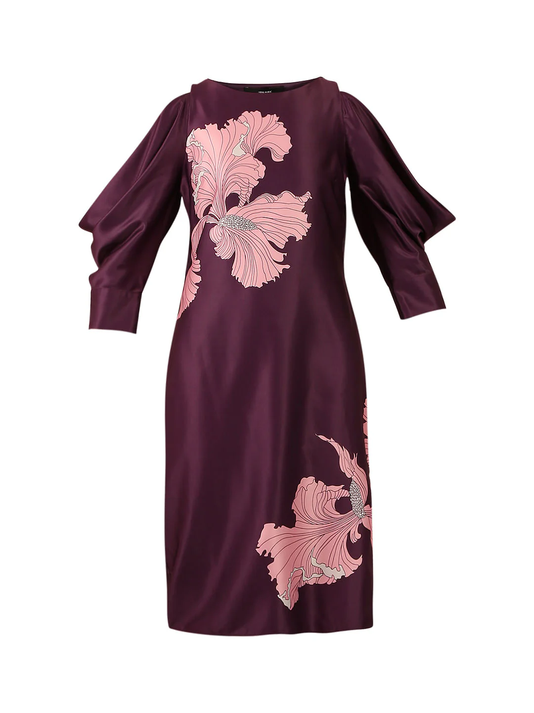 Marquee Dark Purple Satin Midi Dress - Image 6