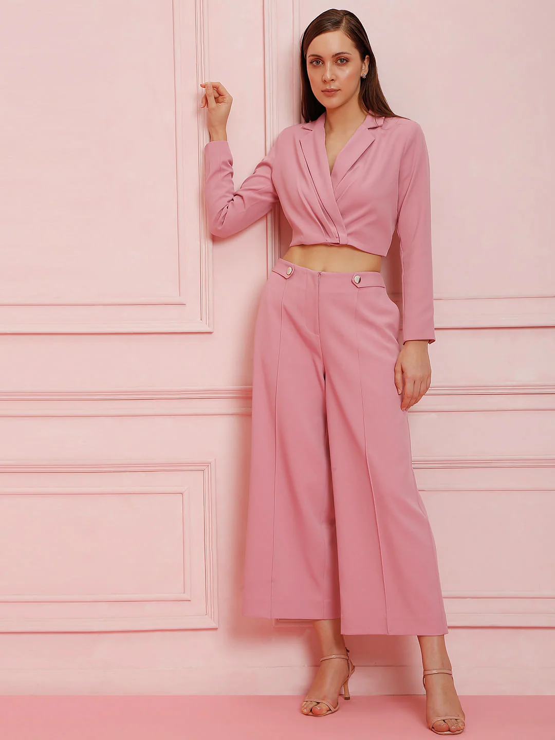 Marquee Pink Cropped Co-Ord Blazer - Image 5