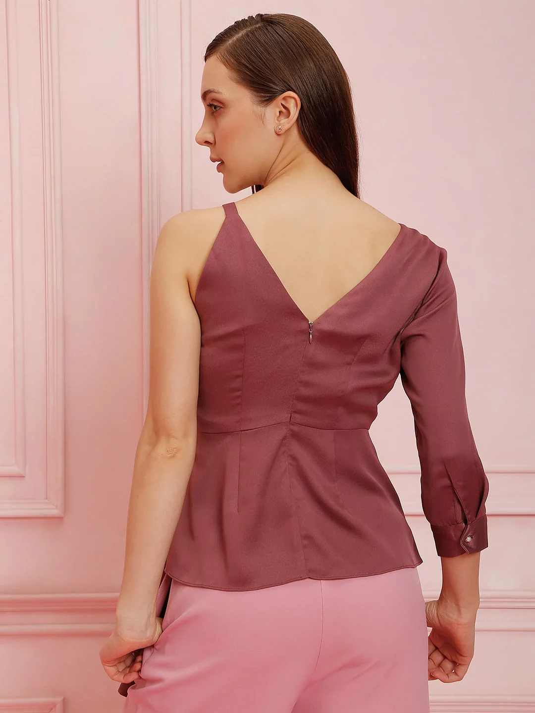Marquee Brown One Shoulder Tops - Image 4