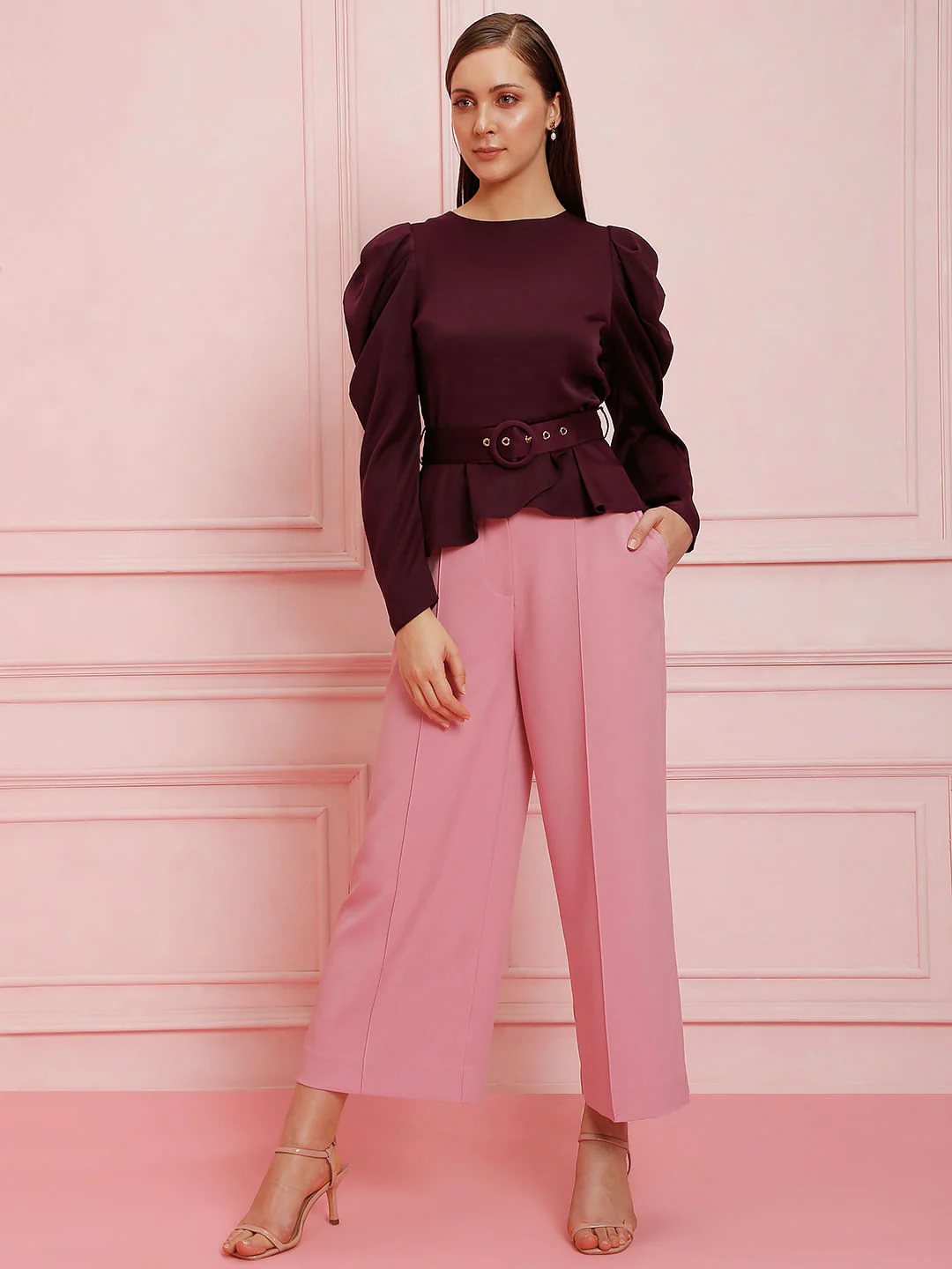 Marquee Maroon Satin Top - Image 5