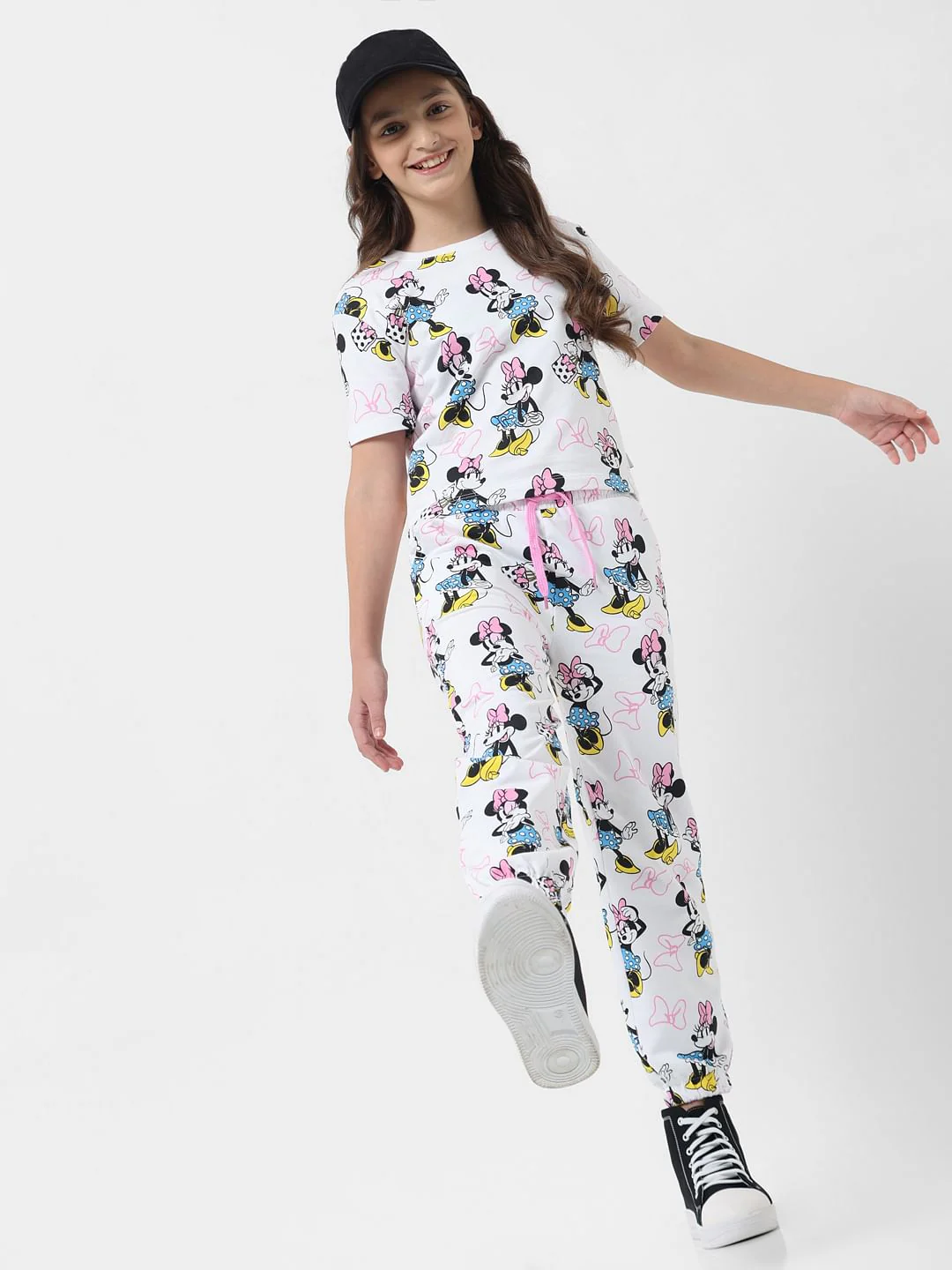 Girl X Disney White Printed Joggers