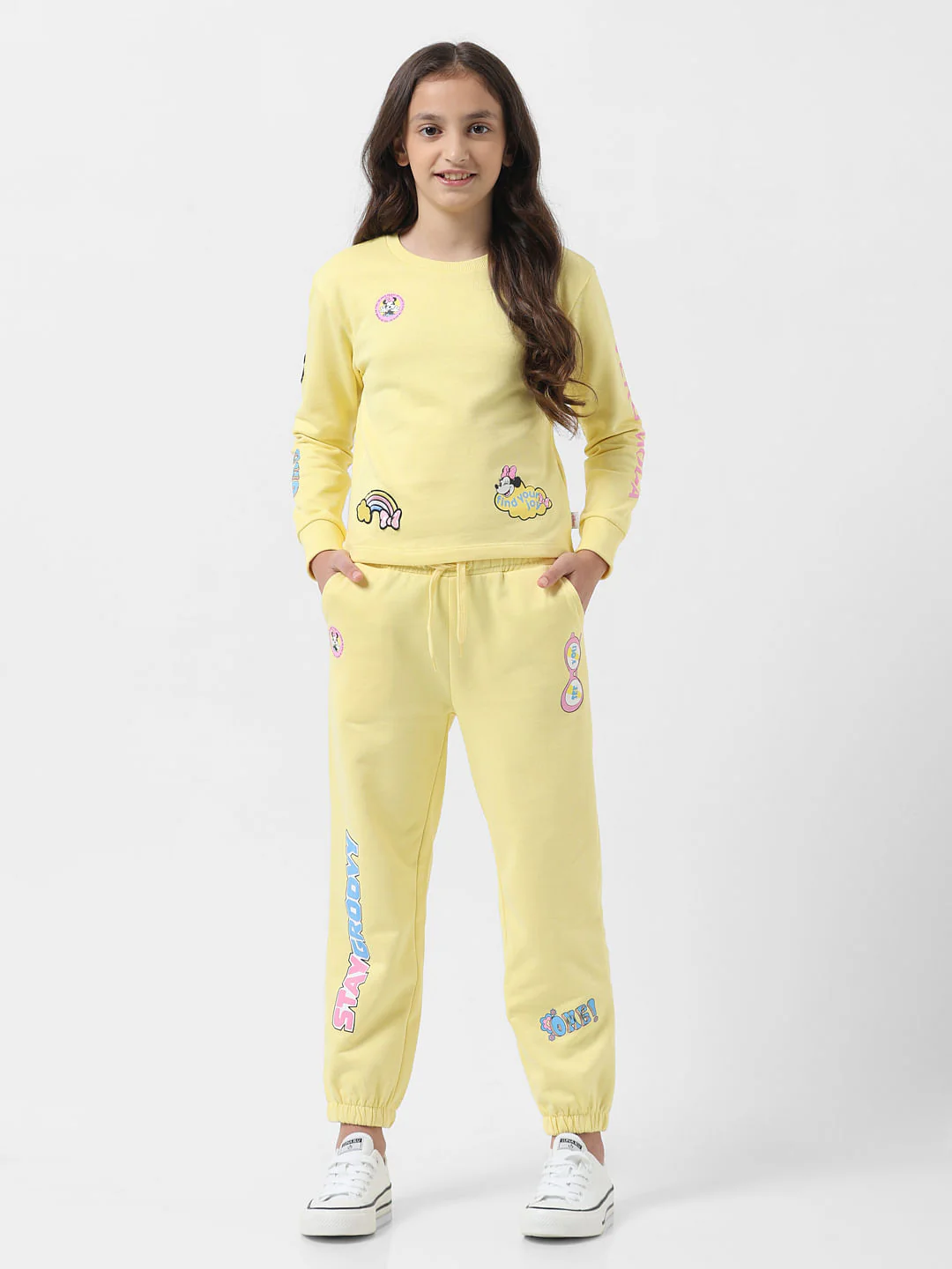 Girl X Disney Yellow Badge Print Sweatshirt - Image 5