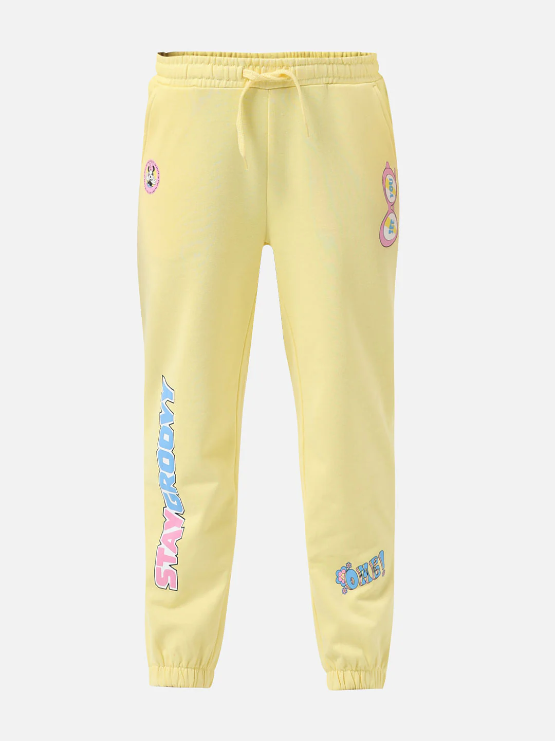 Girl X Disney Yellow Mid Rise Printed Joggers - Image 6