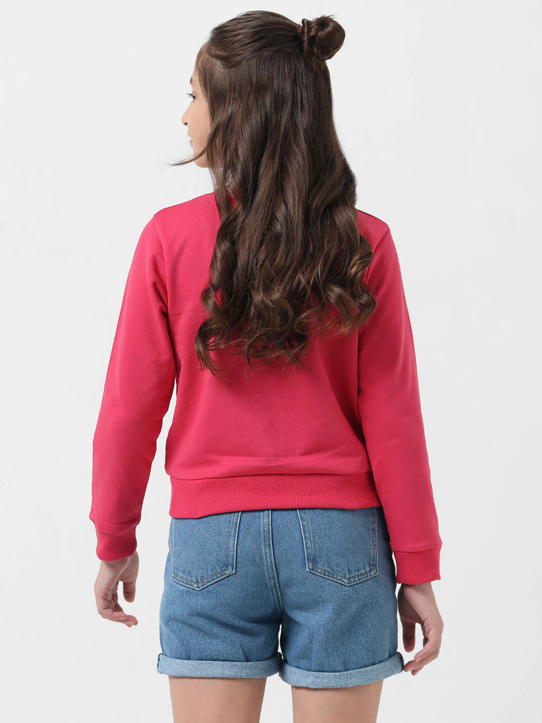 Girl Magenta Logo Text Sweatshirt - Image 3