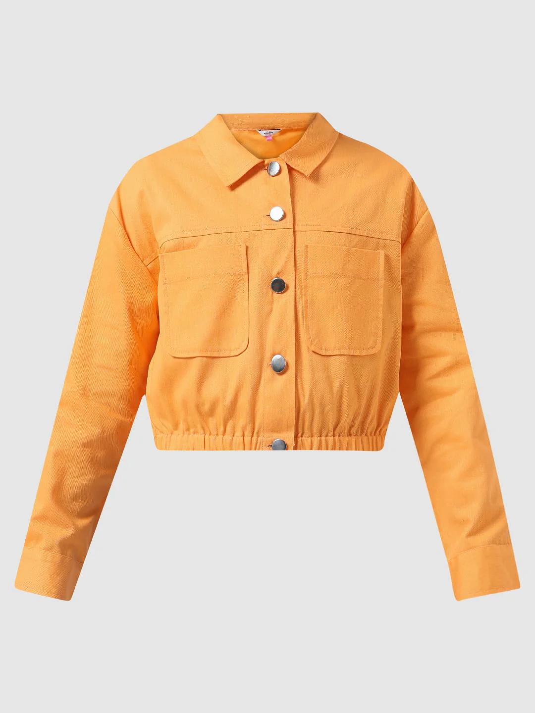 Girl Orange Cropped Shacket - Image 6
