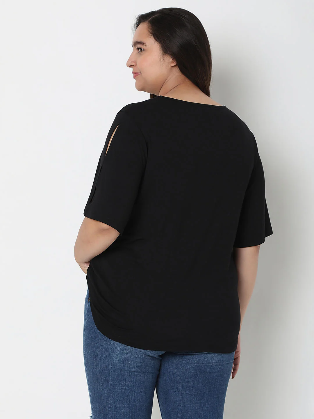 Curve Black V-Neck Top - Image 4