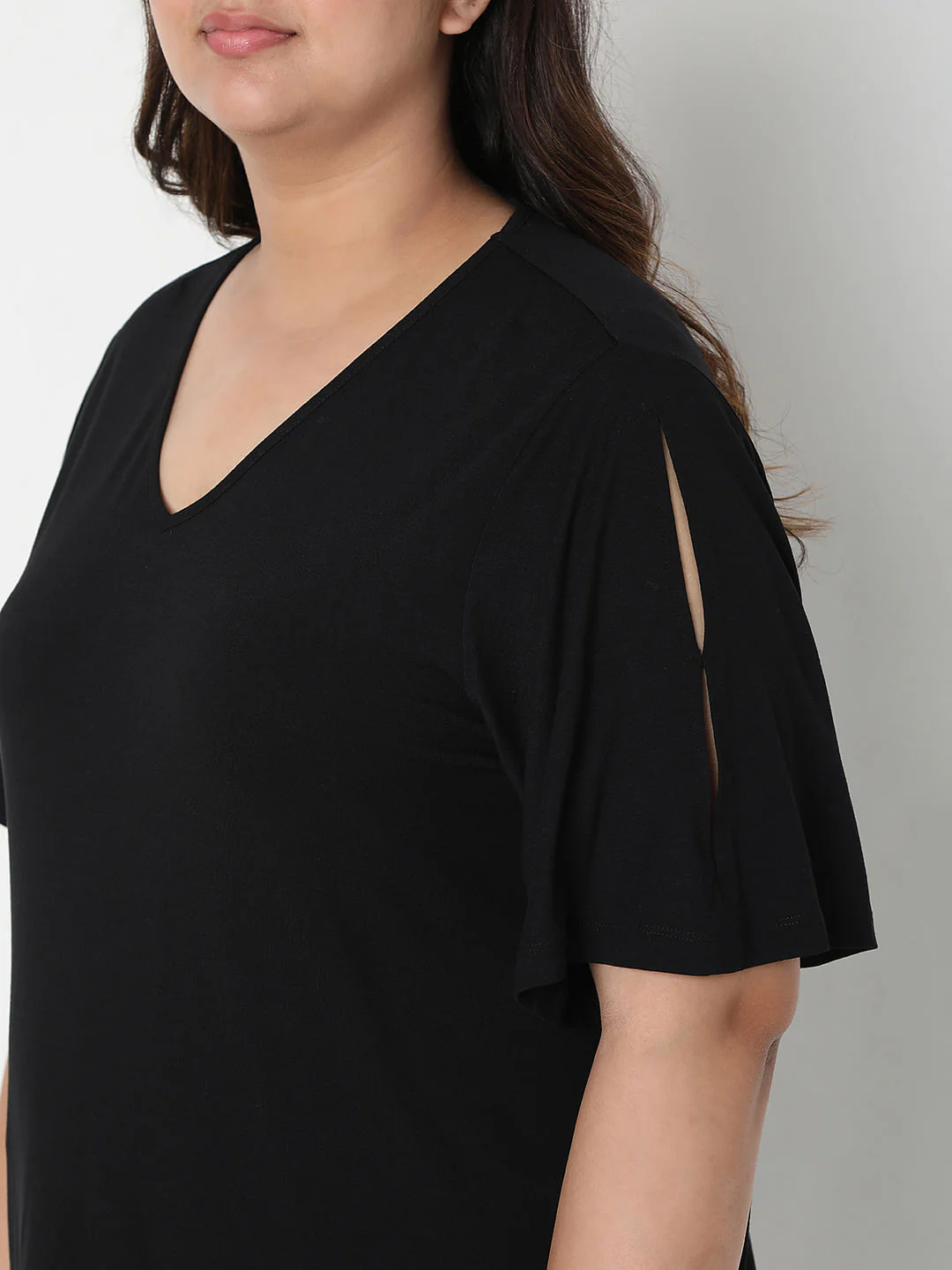 Curve Black V-Neck Top - Image 6