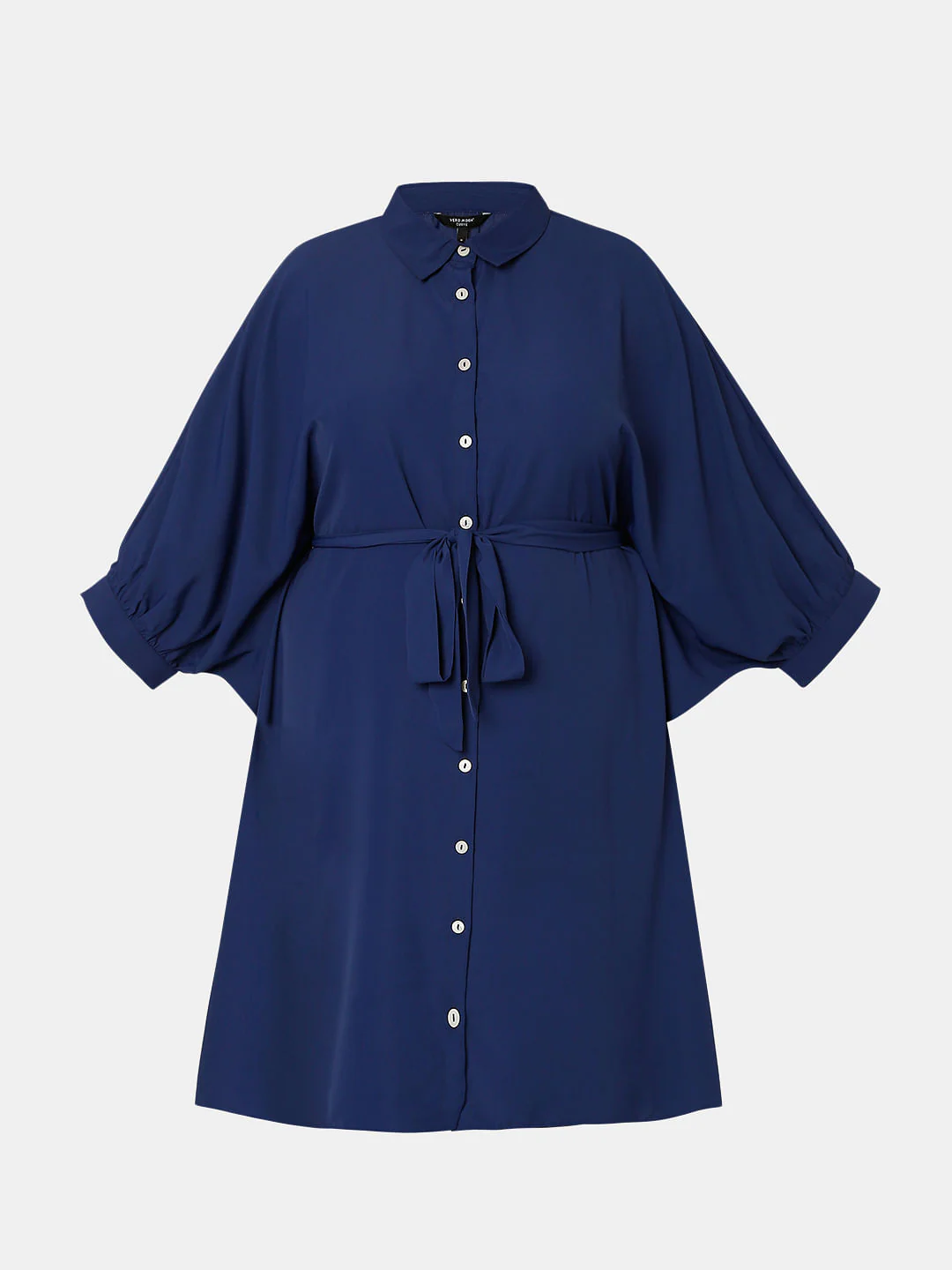Curve Navy Blue Shirt Dress - Image 6
