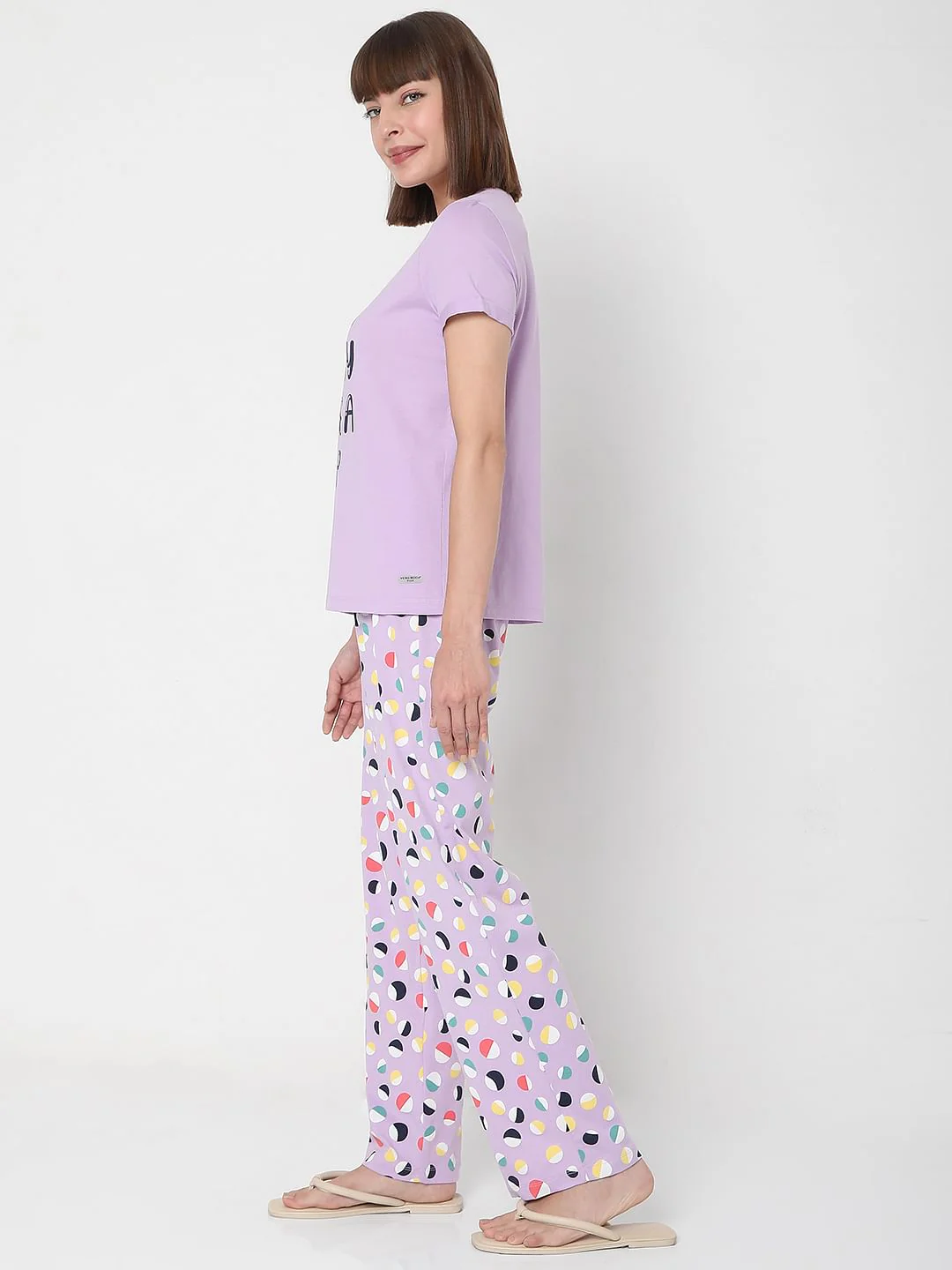 Purple T-Shirt & Pyjama Night Suit Set - Image 3