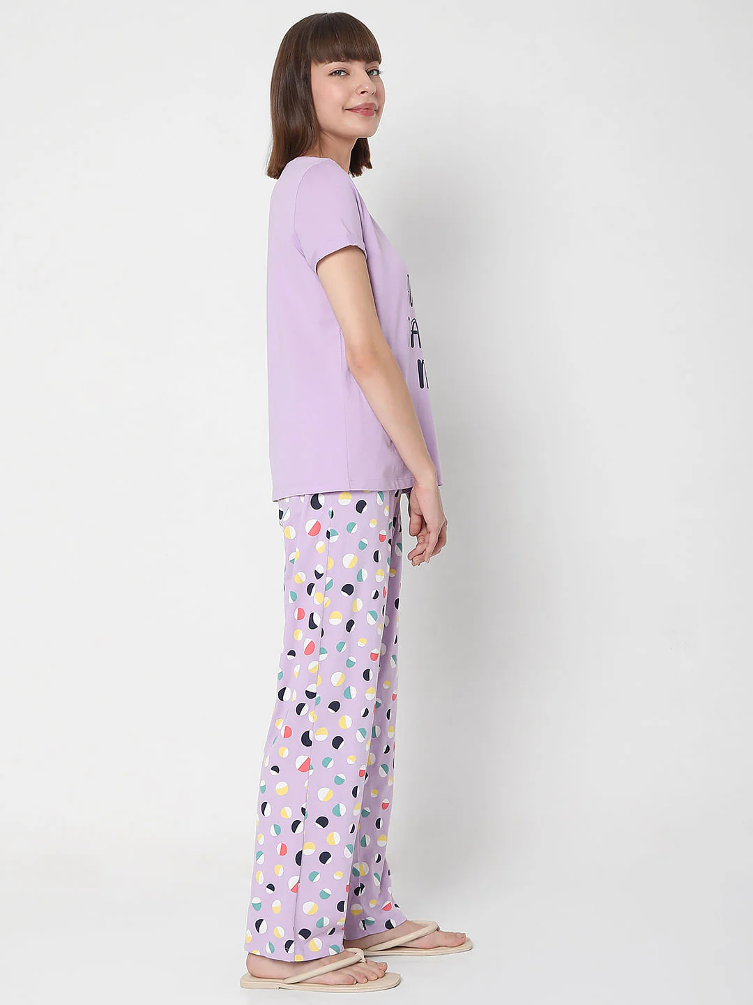 Purple T-Shirt & Pyjama Night Suit Set - Image 4