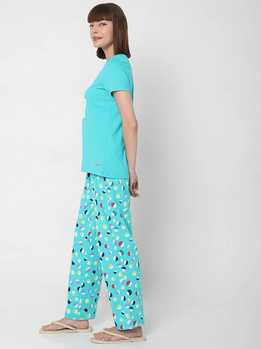 Blue T-Shirt & Pyjama Night Suit Set - Image 3
