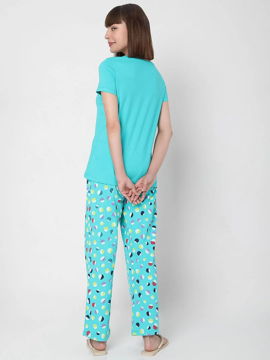 Blue T-Shirt & Pyjama Night Suit Set - Image 5
