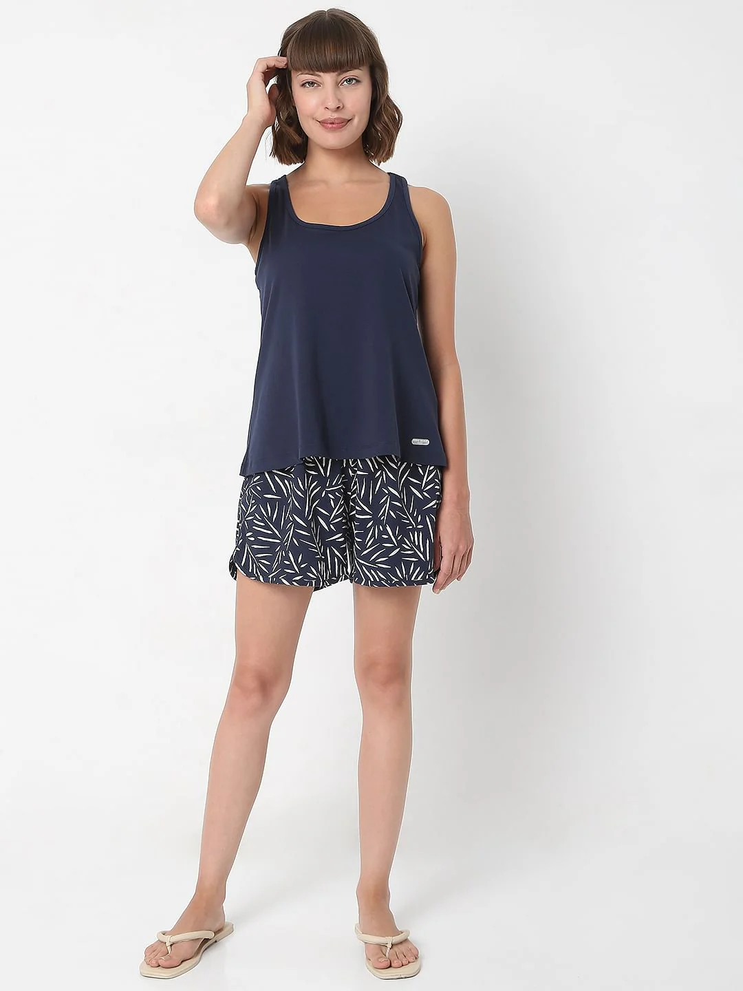 Navy Blue Tank Top & Shorts Set - Image 2