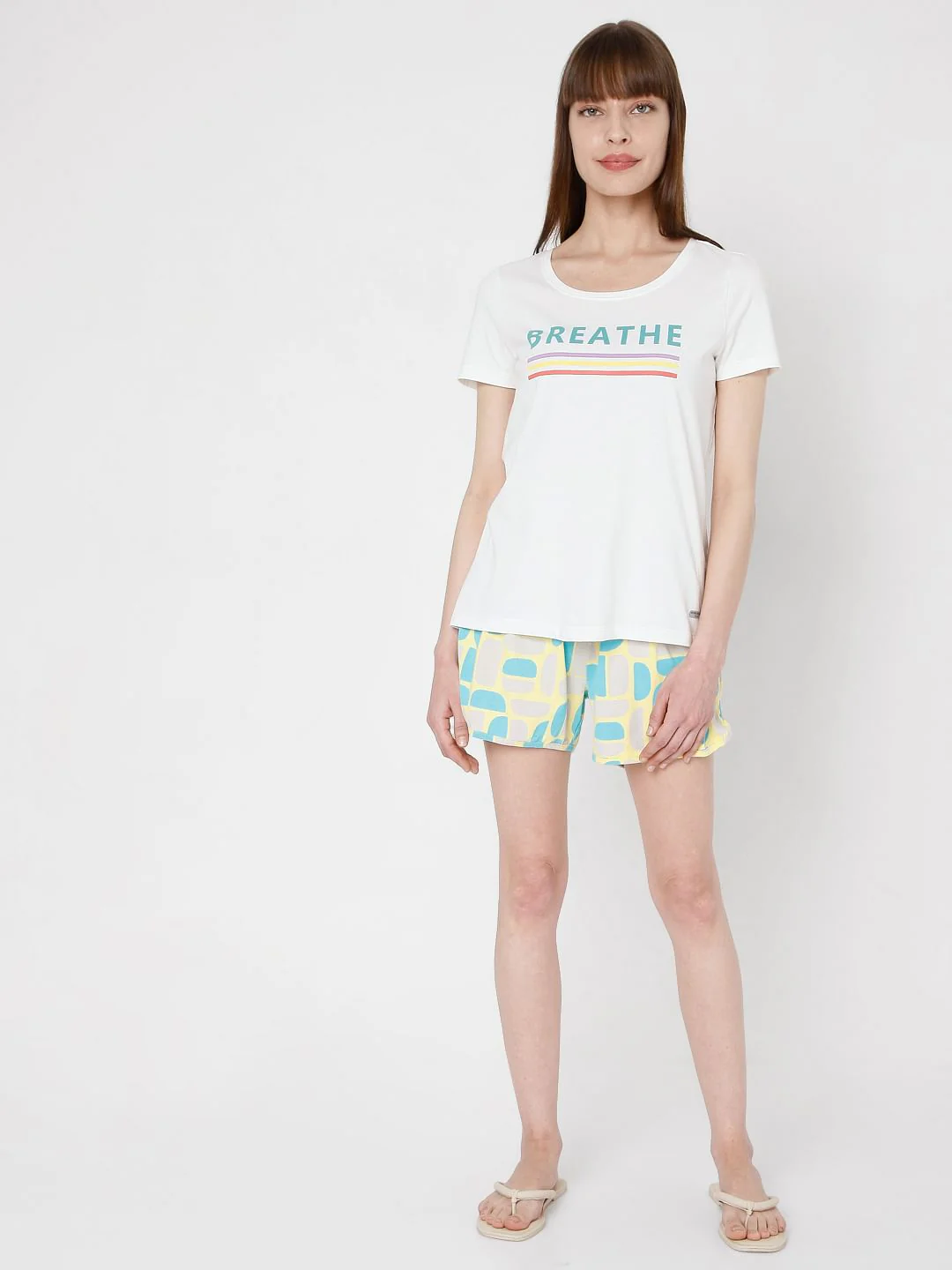 White T-Shirt & Shorts Set - Image 2