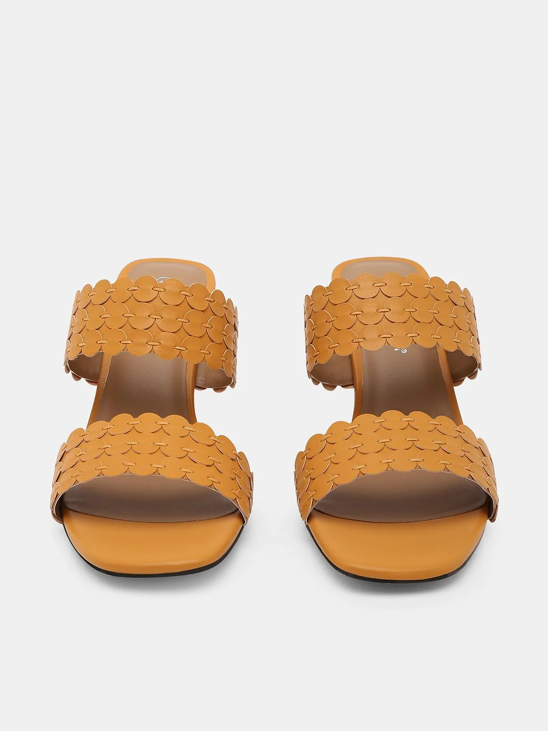 Golden Yellow Twin-Strap Heels - Image 2