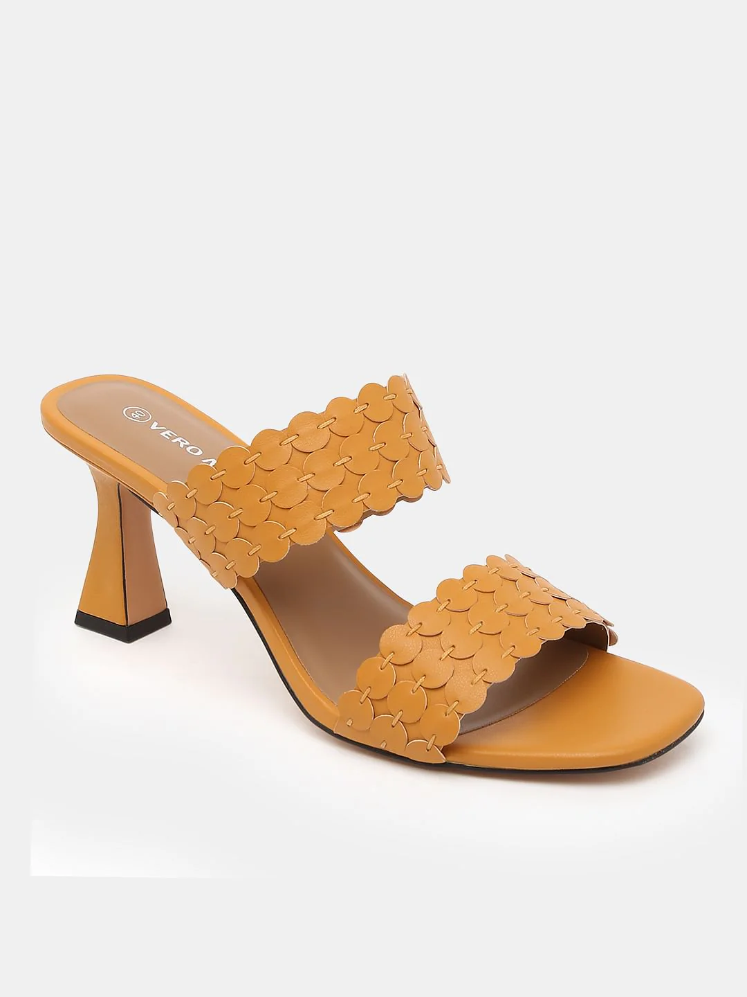 Golden Yellow Twin-Strap Heels - Image 3