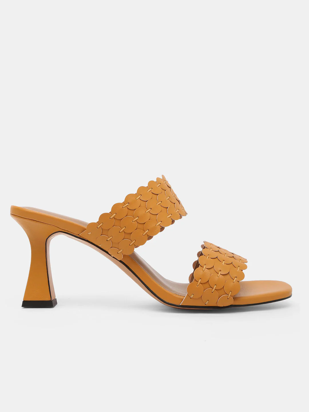 Golden Yellow Twin-Strap Heels - Image 4