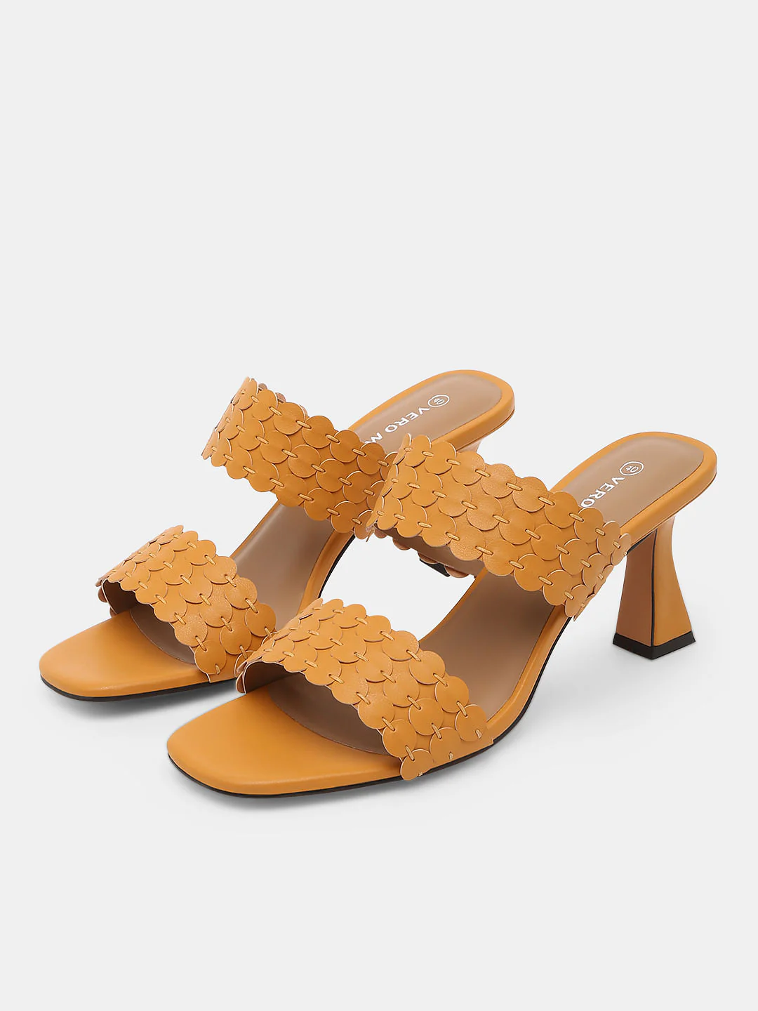 Golden Yellow Twin-Strap Heels - Image 5