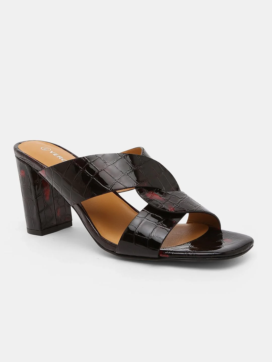Black Croc Embossed Heels - Image 3