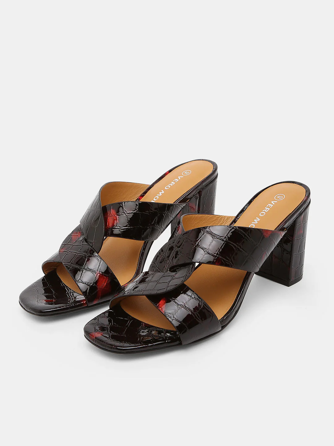 Black Croc Embossed Heels - Image 5