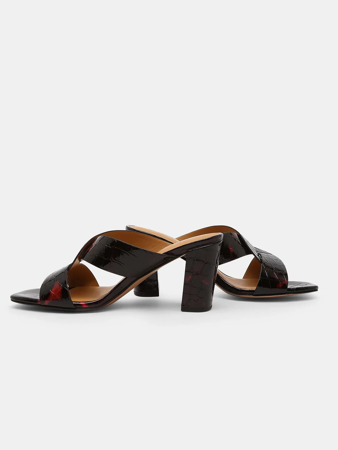 Black Croc Embossed Heels - Image 6