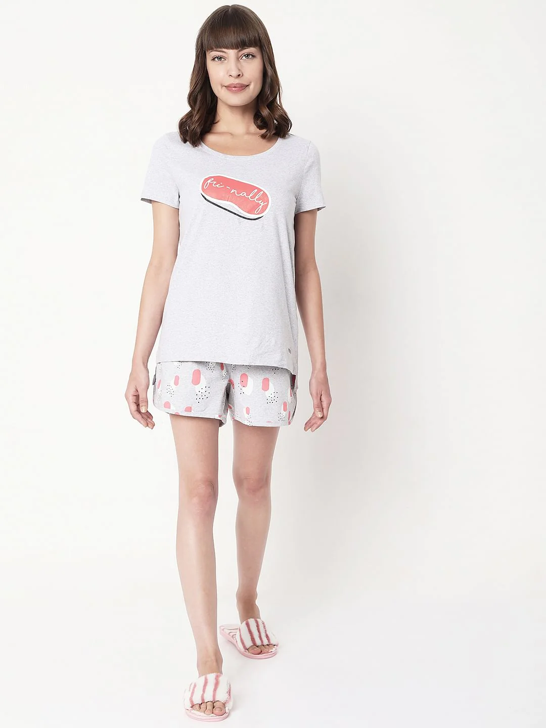 Grey T-Shirt & Shorts Set - Image 2