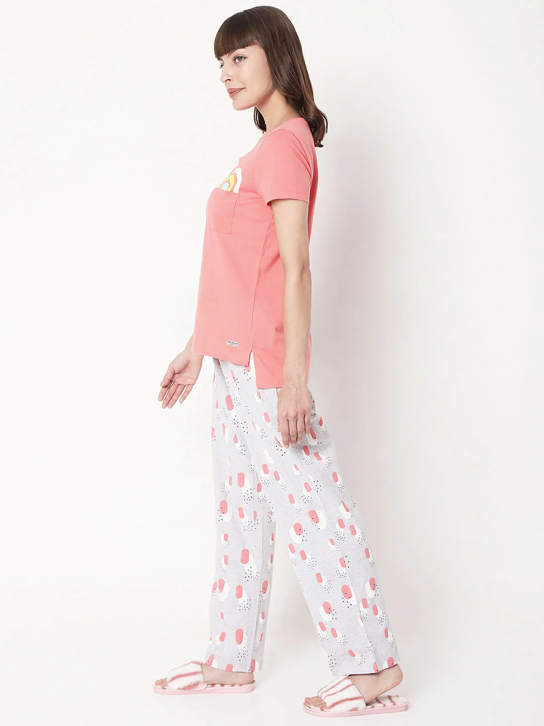 Pink T-Shirt & Pyjama Night Suit Set - Image 3