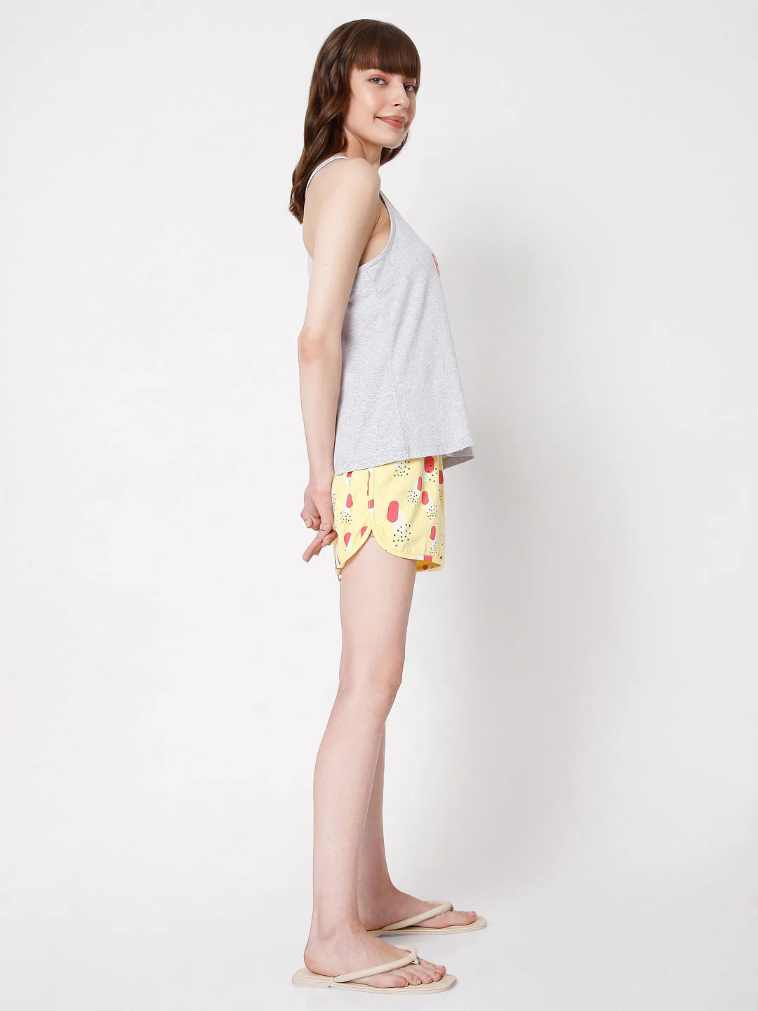 Grey & Yellow Tank Top & Shorts Set - Image 4