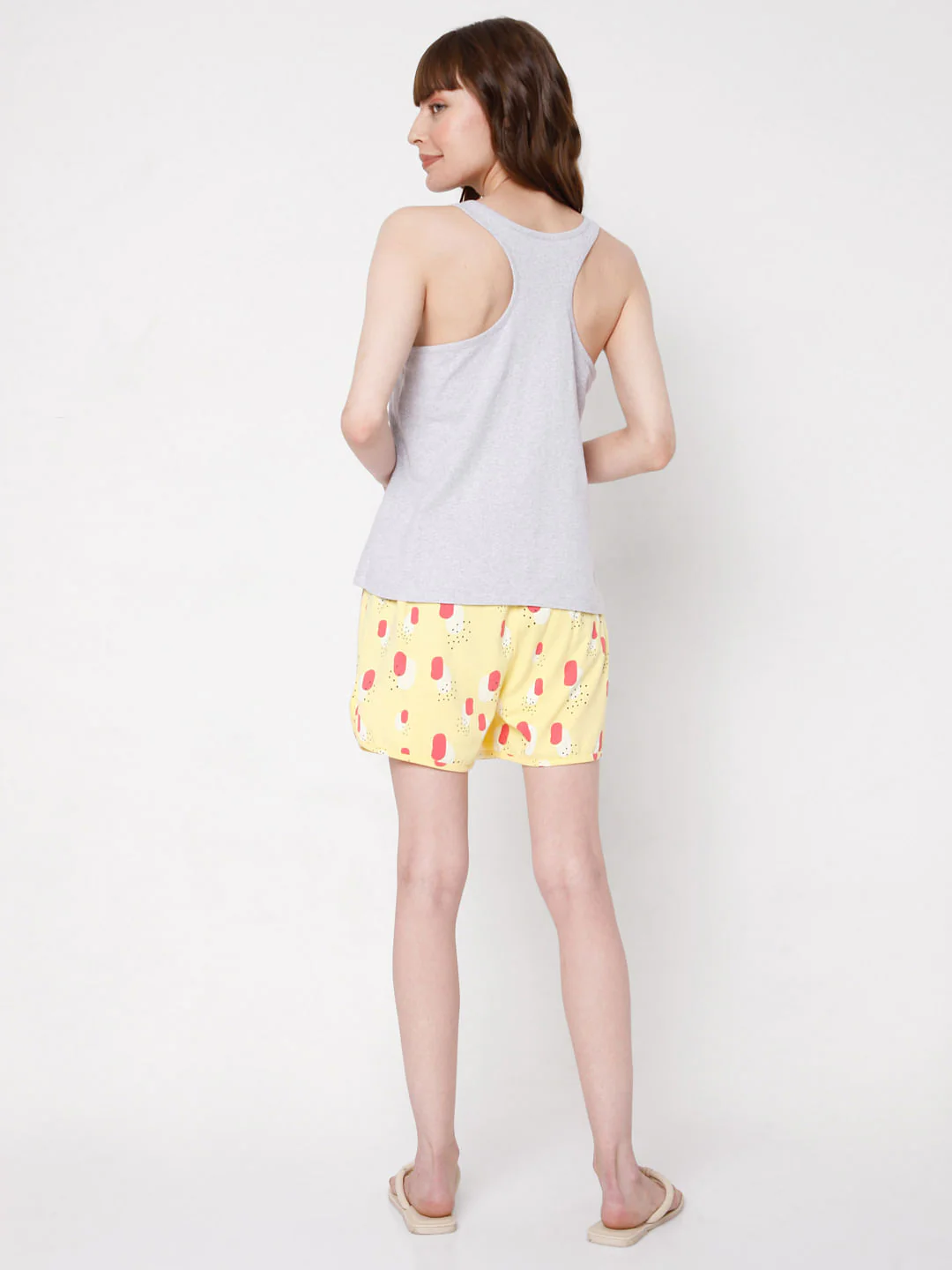 Grey & Yellow Tank Top & Shorts Set - Image 5