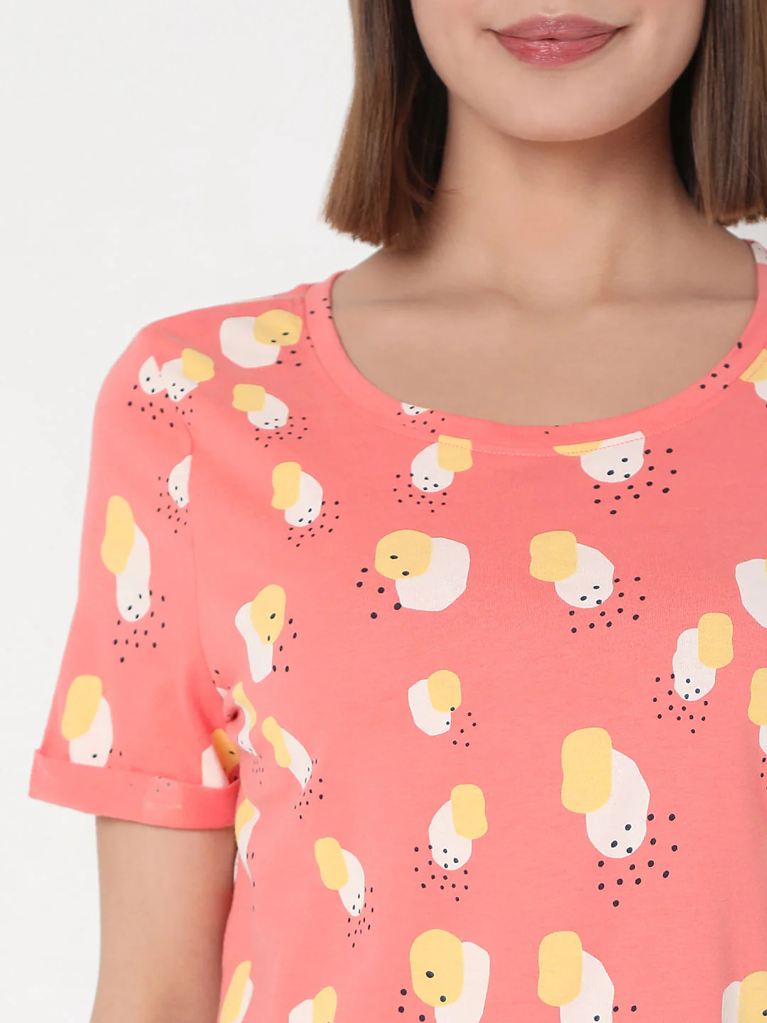 Pink Printed T-Shirt & Shorts Night Suit Set - Image 6