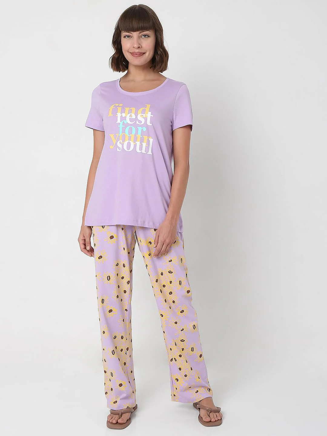 Lilac T-Shirt & Pyjama Set - Image 2