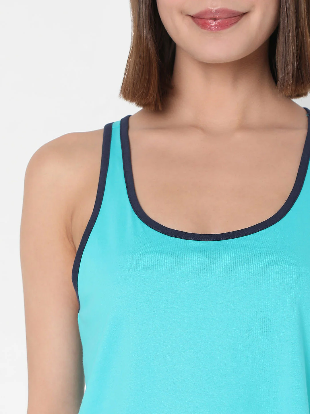 Blue Tank Top & Shorts Night Suit Set - Image 6