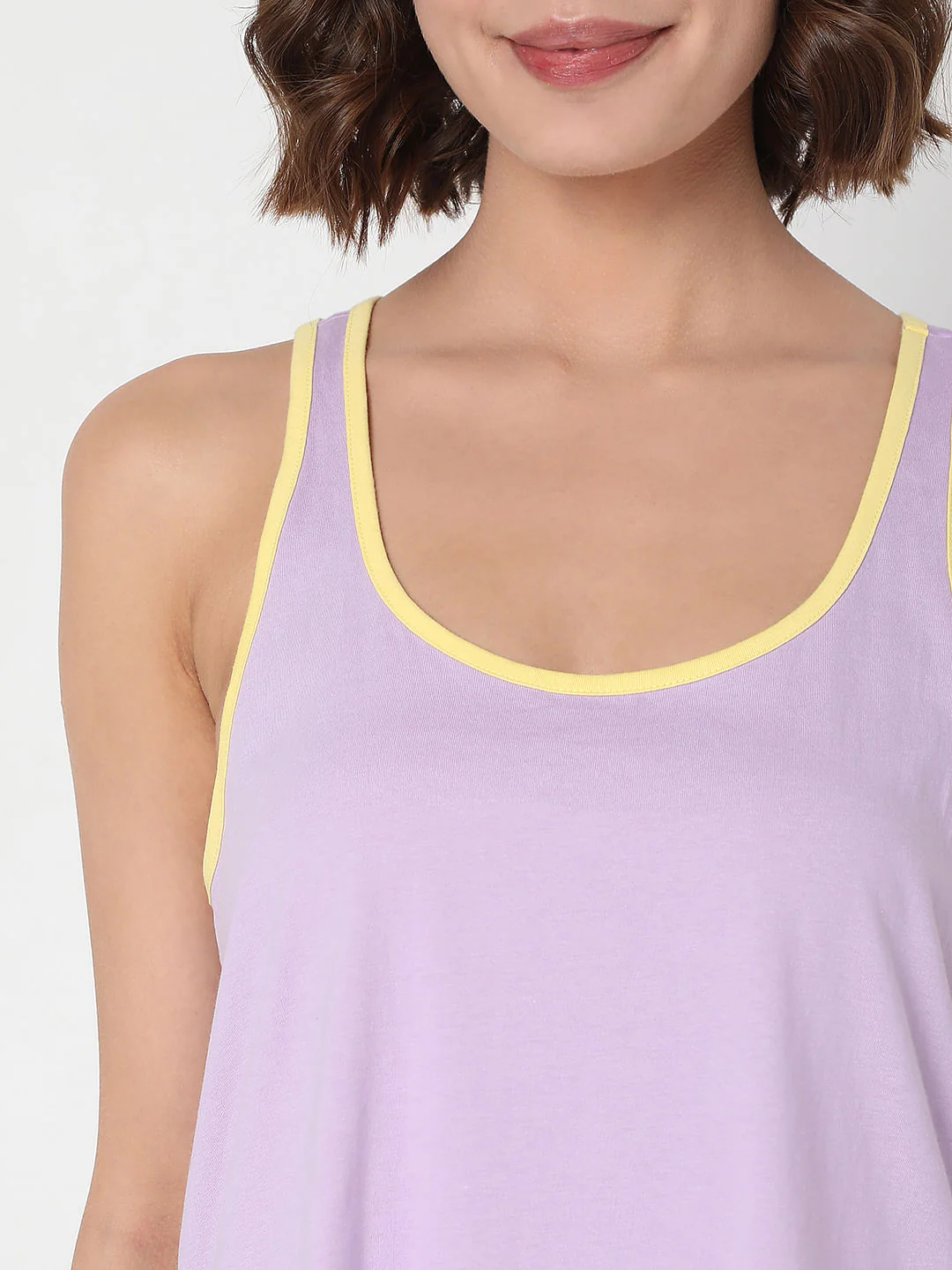 Purple Tank Top & Shorts Night Suit Set - Image 6
