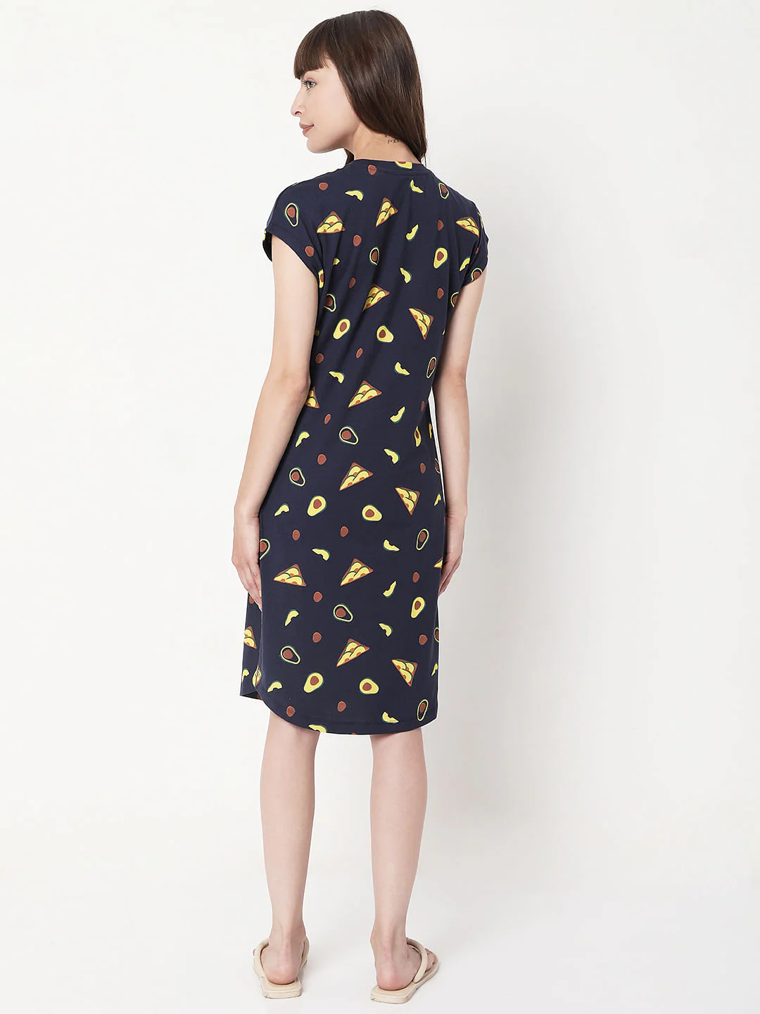 Blue Printed Night Dress - Image 5