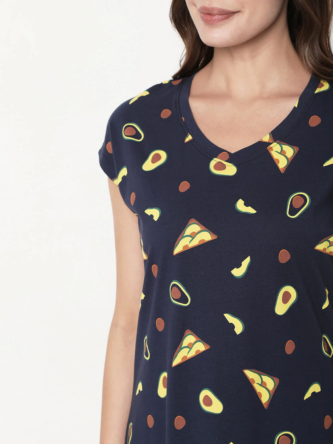 Blue Printed Night Dress - Image 6