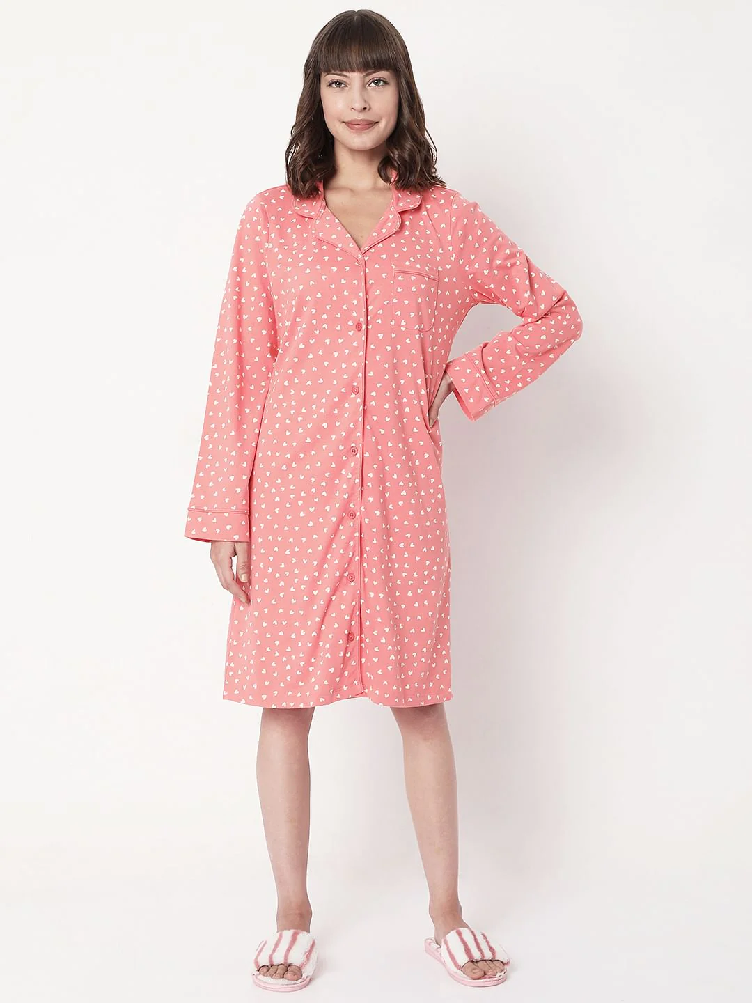 Pink Printed Night Dress - Image 2