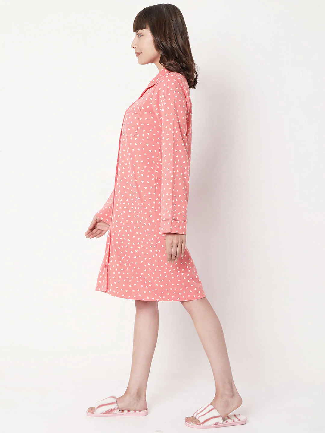 Pink Printed Night Dress - Image 3