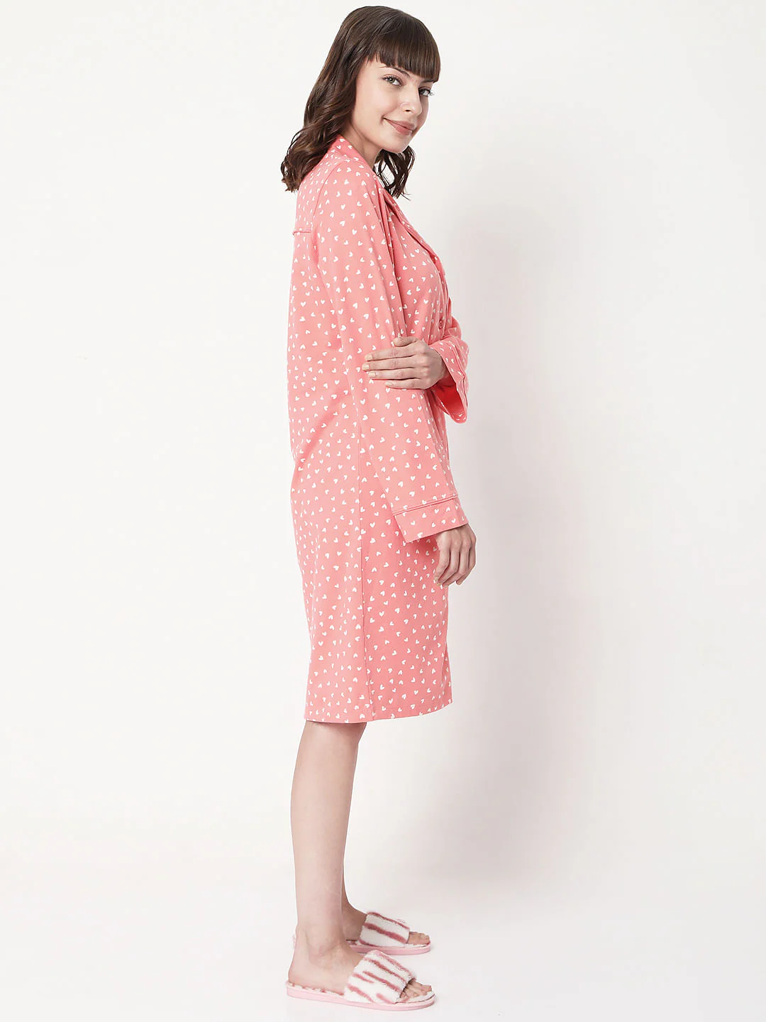 Pink Printed Night Dress - Image 4