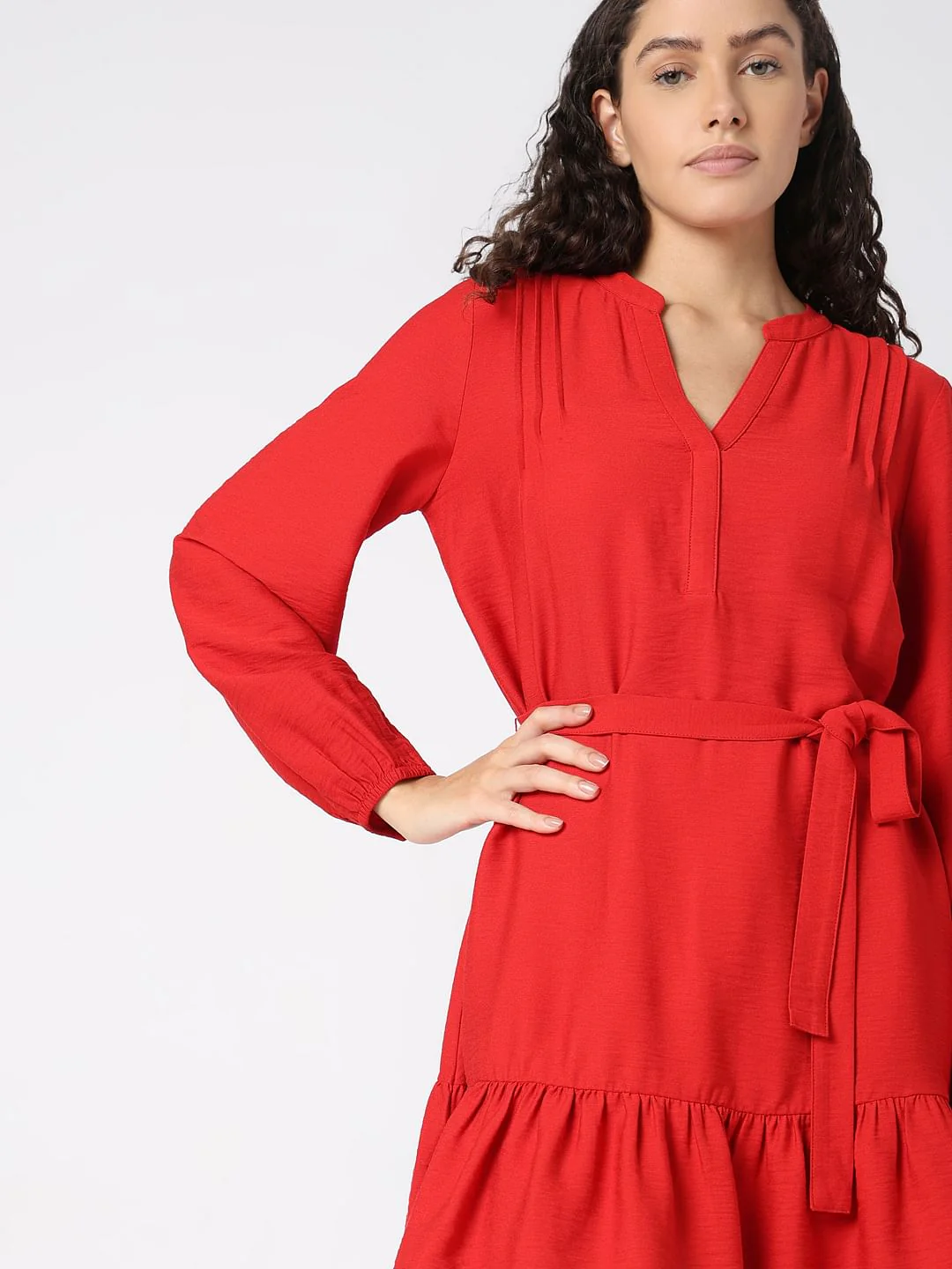 Red Belted Short Dress - Image 6