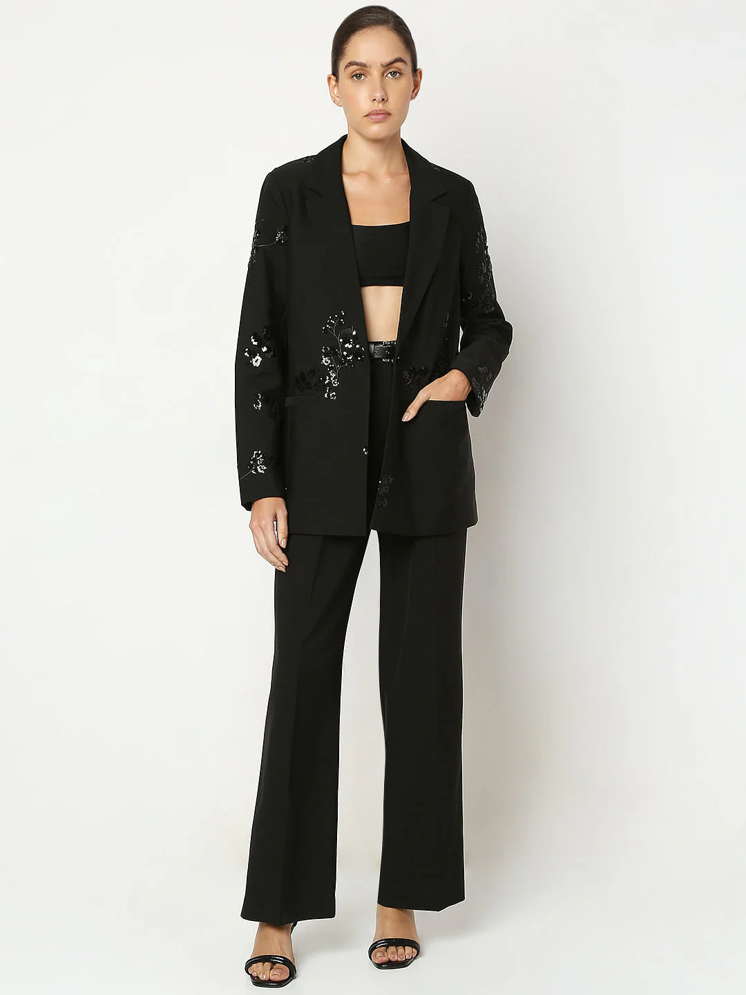 Black Squiens Embellished Blazer - Image 5