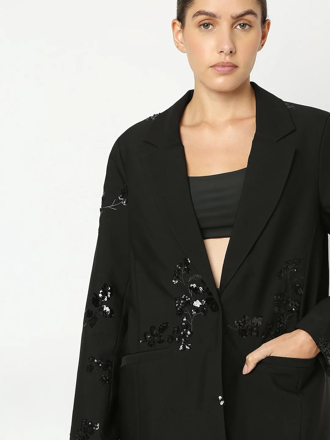 Black Squiens Embellished Blazer - Image 6