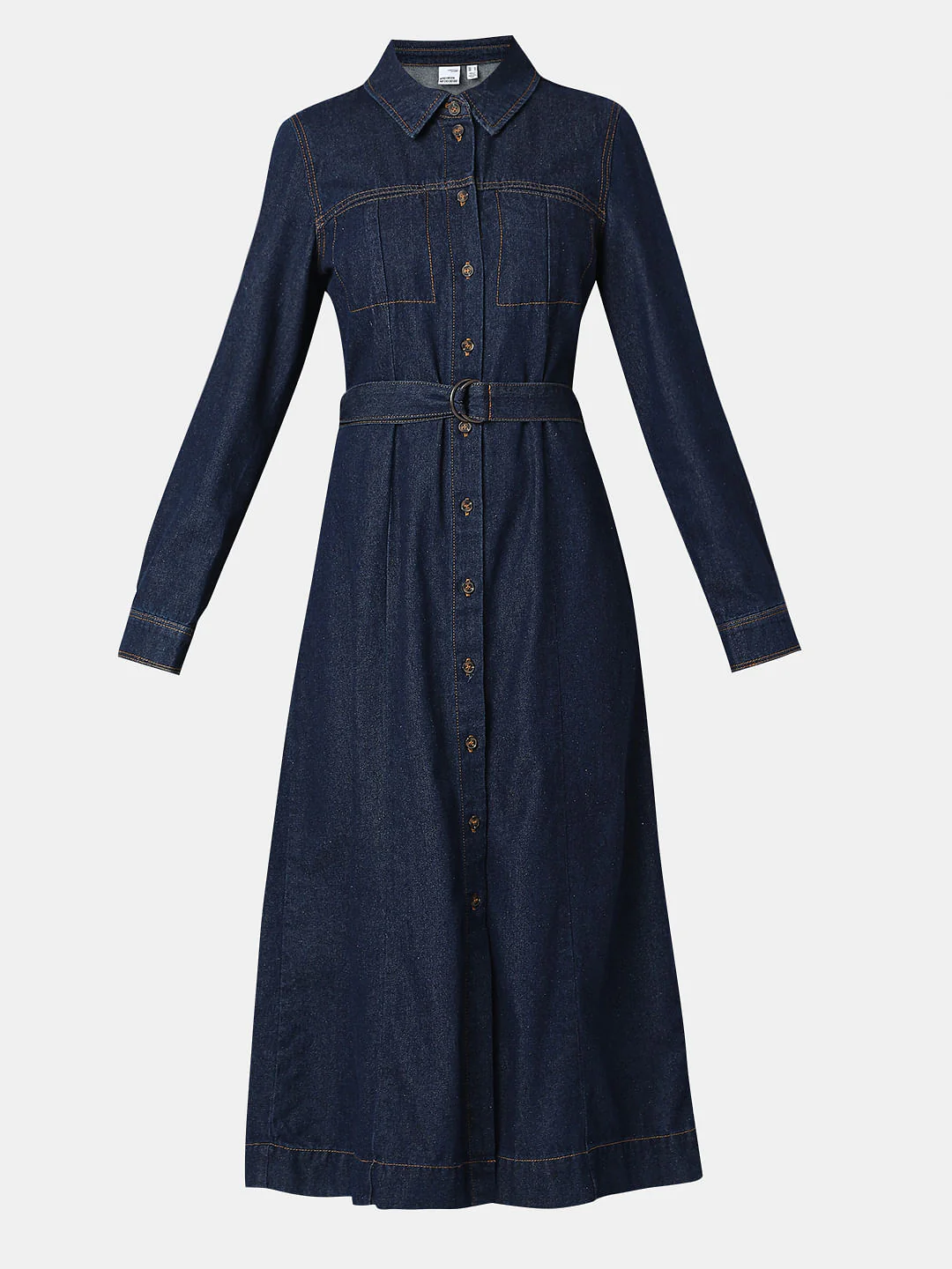 Dark Blue Denim Midi Dress - Image 7
