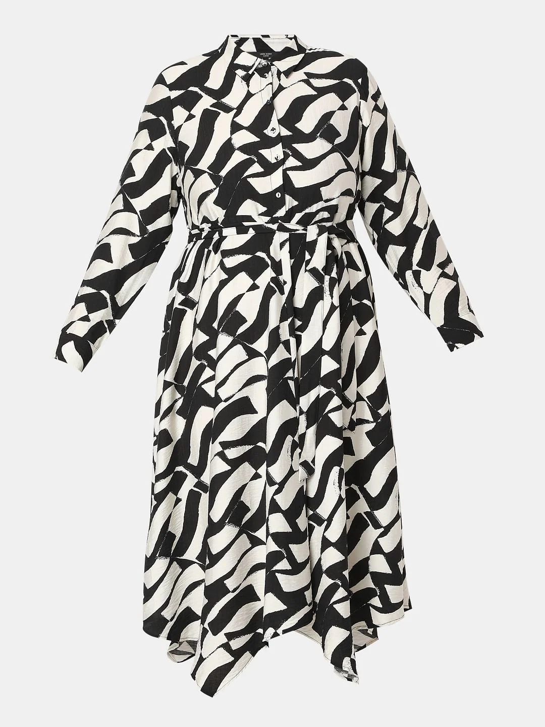 Curve Black Printed Shirt Dress - Image 7