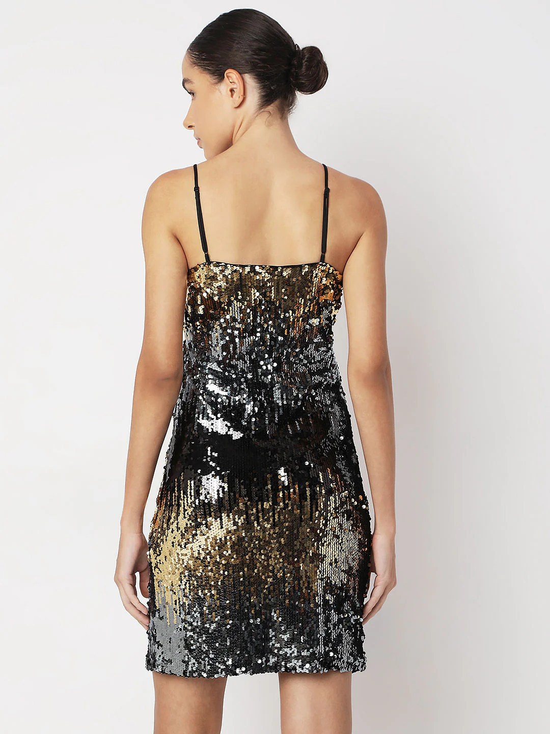Black Ombre Sequined Dress - Image 4